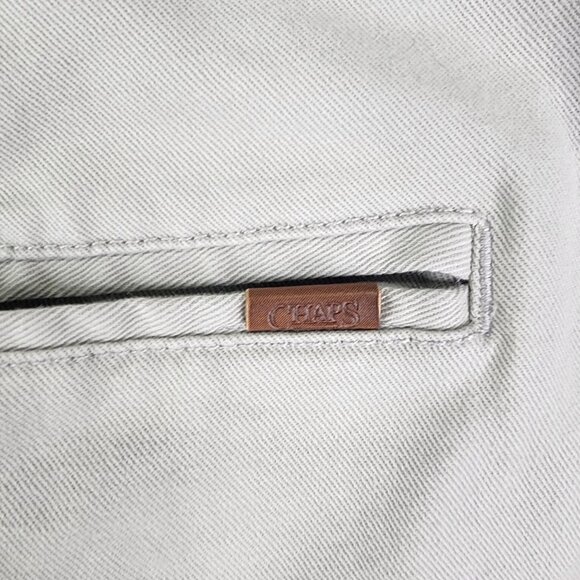 Mens Gray Chaps Stretch Chino Shorts 9" Inseam Cotton Elastane Blend Size 38 - Picture 6 of 10